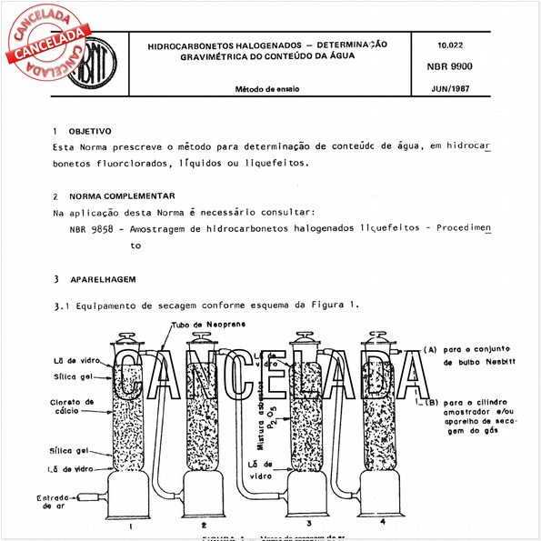 Hidrocarbonetos halogenados - Determinação gravimétrica do conteúdo da água