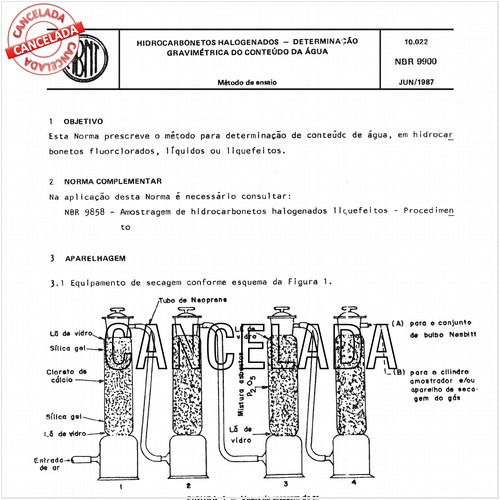 Hidrocarbonetos halogenados - Determinação gravimétrica do conteúdo da água