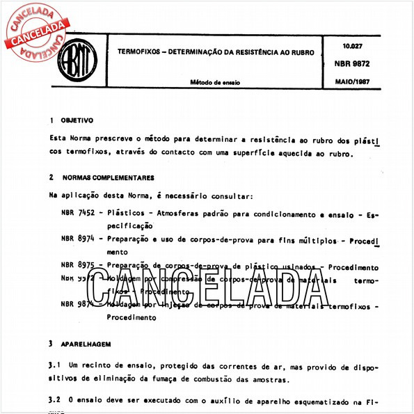 Termofixos - Determinação da resistência ao rubro