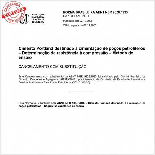 Cimento Portland destinado à cimentação de poços petrolíferos - Determinação da resistência à compressão