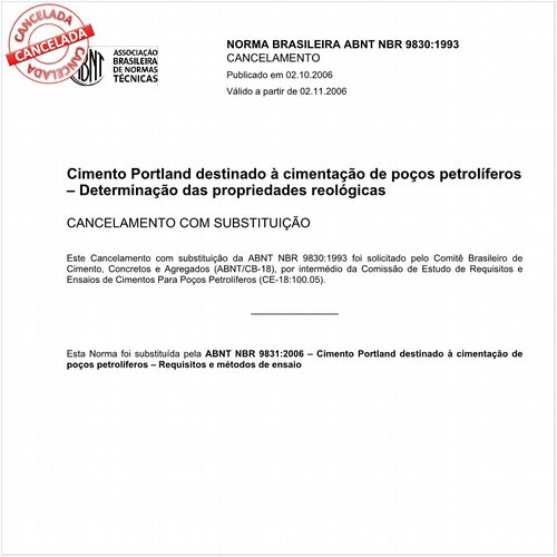 Cimento Portland destinado à cimentação de poços petrolíferos - Determinação das propriedades reológicas