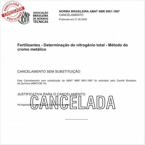 Fertilizantes - Determinação do nitrogênio total - Método do cromo metálico