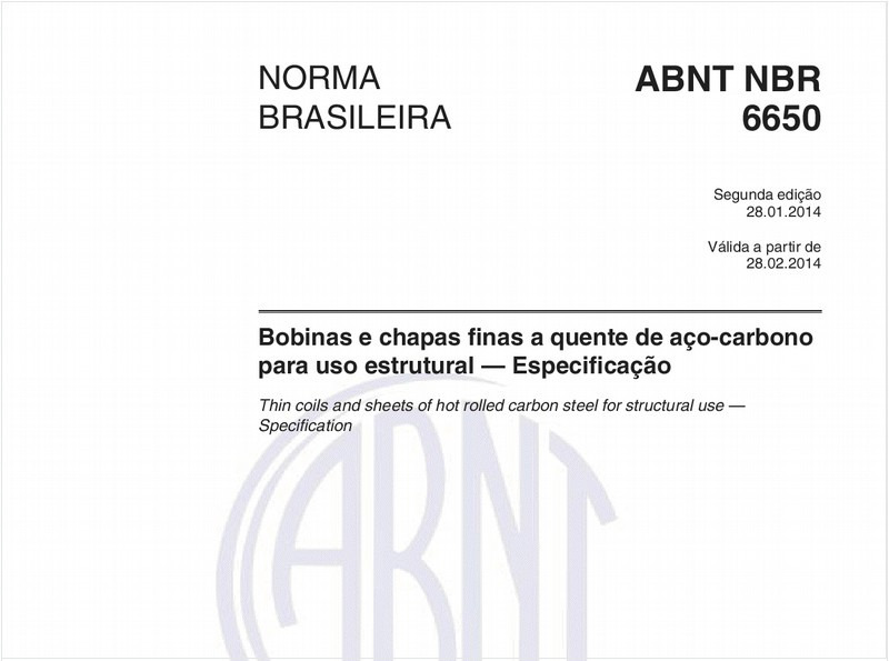Bobinas e chapas finas a quente de aço-carbono para uso estrutural — Especificação