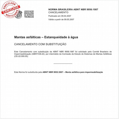 Mantas asfálticas - Estanqueidade à água