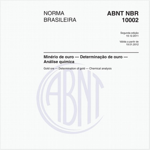 Minério de ouro — Determinação de ouro — Análise química
