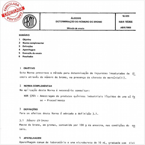 Alcoois - Determinação do número de bromo