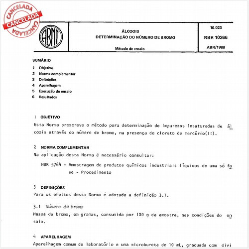 Alcoois - Determinação do número de bromo