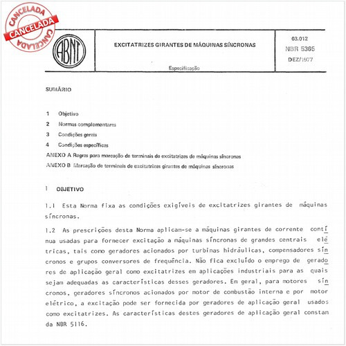 Excitatrizes girantes de máquinas síncronas