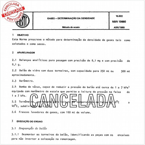 Gases - Determinação da densidade