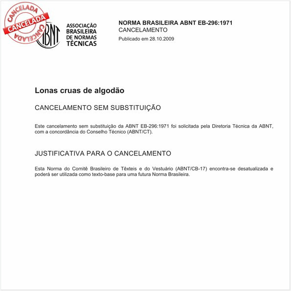 Lonas cruas de algodão