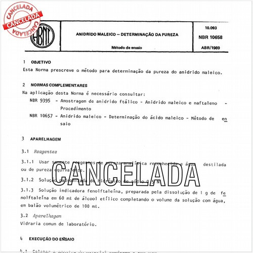 Anidrido maleico - Determinação da pureza