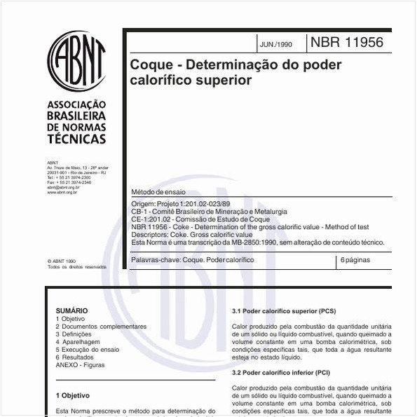 Coque - Determinação do poder calorífico superior - Método de ensaio