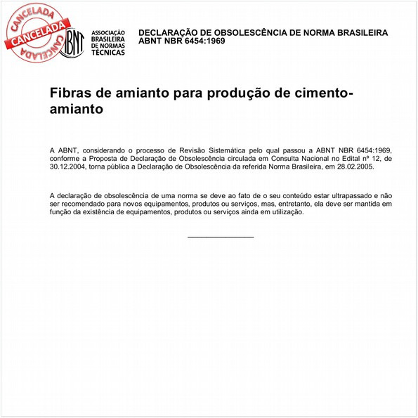 Fibras de amianto para produção de cimento-amianto