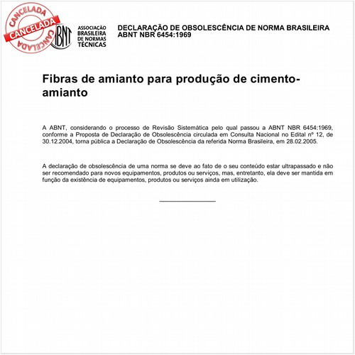 Fibras de amianto para produção de cimento-amianto