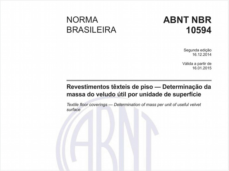 Revestimentos têxteis de piso - Determinação da massa do veludo útil por unidade de superfície