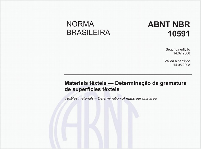 Materiais têxteis - Determinação da gramatura de superfícies têxteis