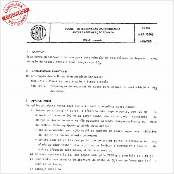 Coque - Determinação da resistência antes e após reação com co2