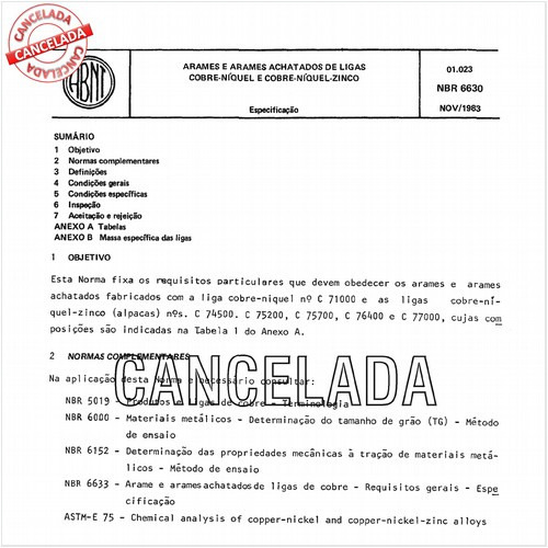 Arames e arames achatados de ligas cobre-níquel e cobre-níquel-zinco