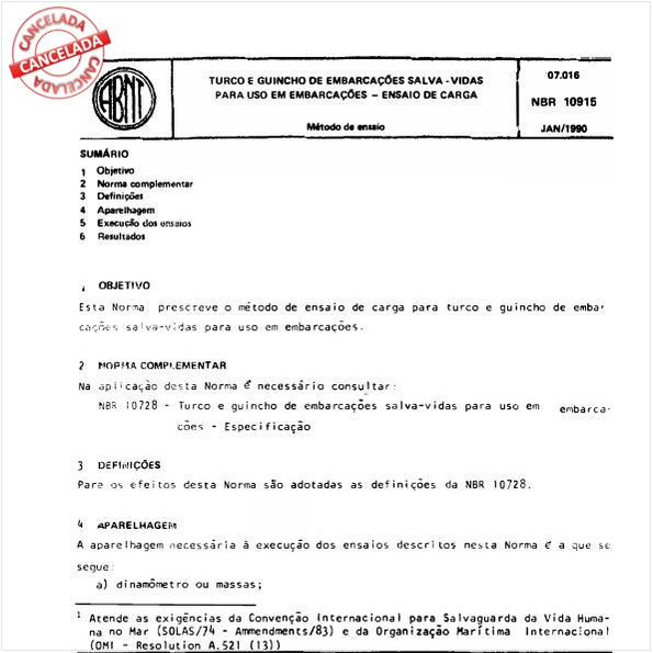 Turco e guincho de embarcações salva-vidas para uso em embarcações - Ensaio de carga