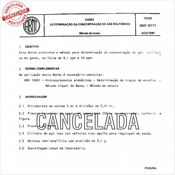 Gases - Determinação da concentração de gás sulfídrico
