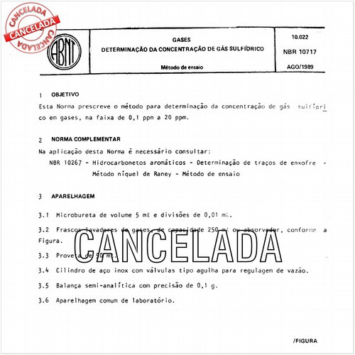 Gases - Determinação da concentração de gás sulfídrico