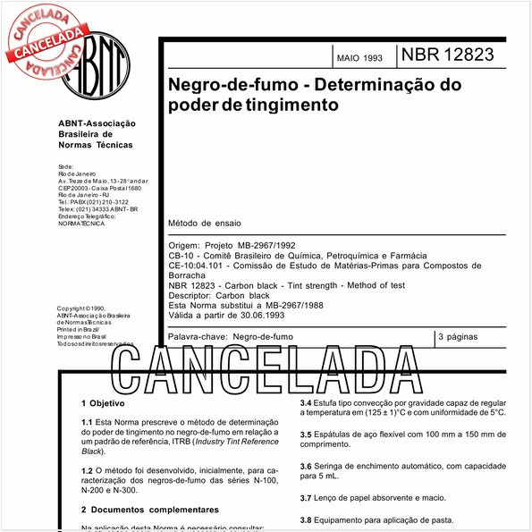 Negro-de-fumo - Determinação do poder de tingimento