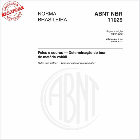 Peles e couros - Determinação do teor de matéria volátil