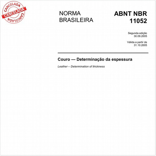 Couros - Determinação da espesssura