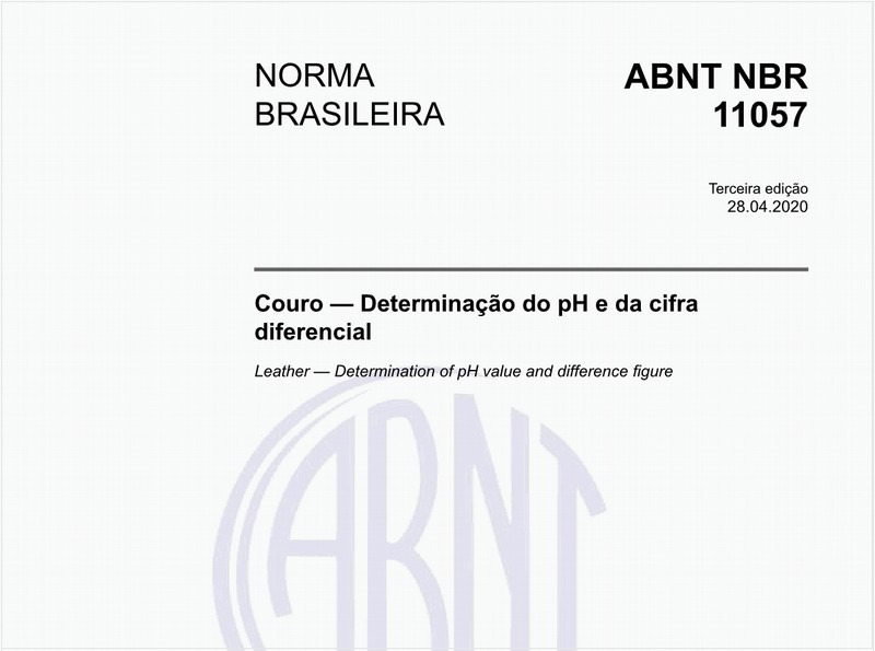 Couro — Determinação do pH e da cifra diferencial