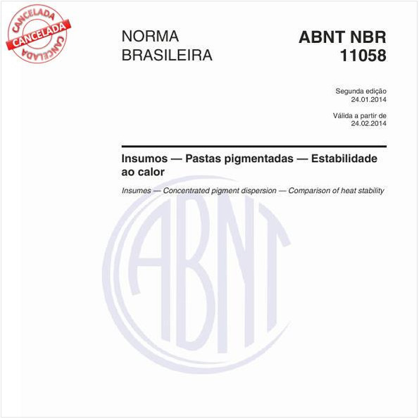 Insumos — Pastas pigmentadas — Estabilidade ao calor