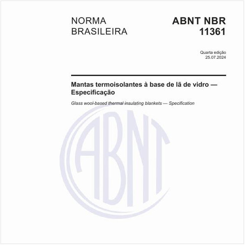 Mantas termoisolantes à base de lã de vidro — Especificação