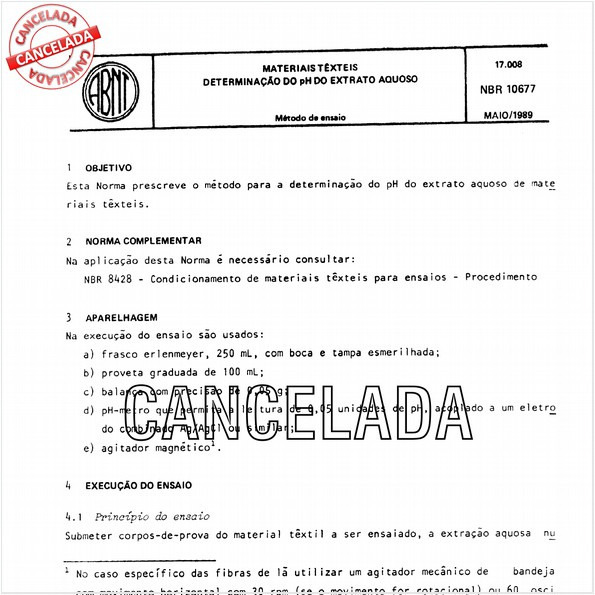 Materiais têxteis - Determinação do pH do extrato aquoso