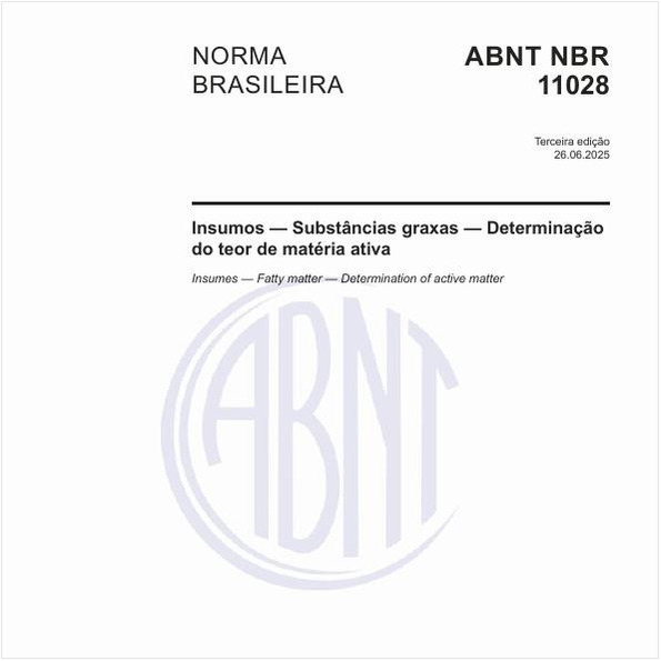 Insumos — Substâncias graxas — Determinação do teor de matéria ativa
