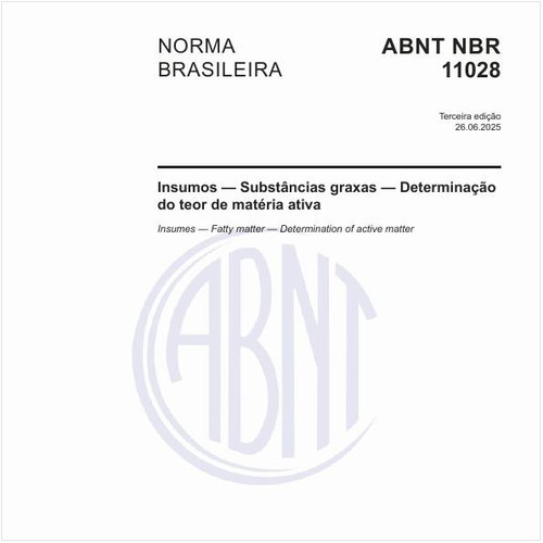 Insumos — Substâncias graxas — Determinação do teor de matéria ativa