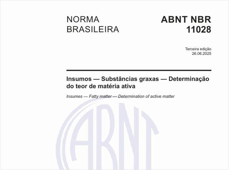 Insumos — Substâncias graxas — Determinação do teor de matéria ativa