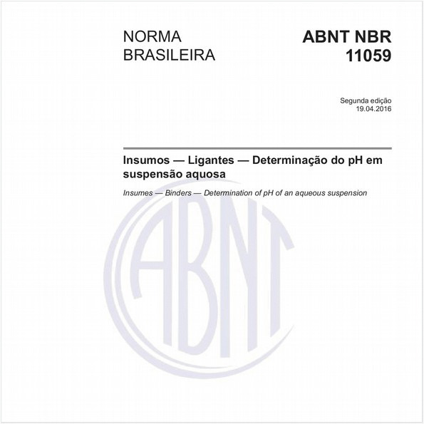 Insumos — Ligantes — Determinação do pH em suspensão aquosa