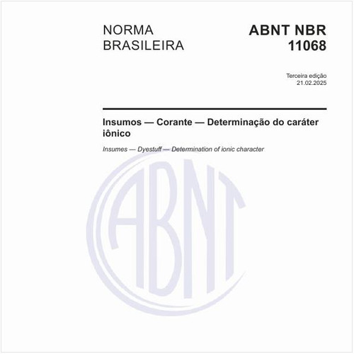 Insumos - Corante - Determinação do caráter iônico