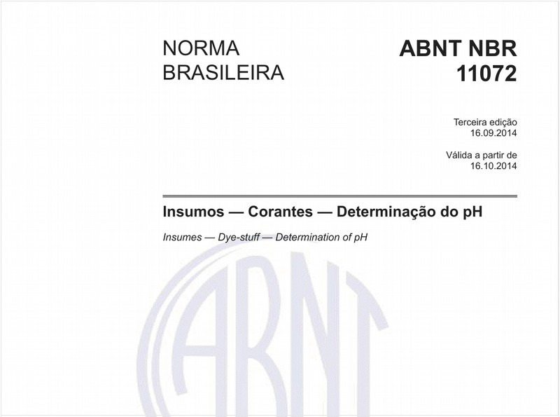 Insumos - Corantes - Determinação do pH