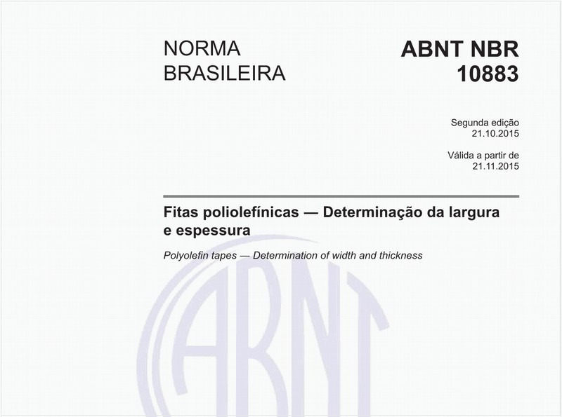 Fitas poliolefínicas - Determinação da largura e espessura