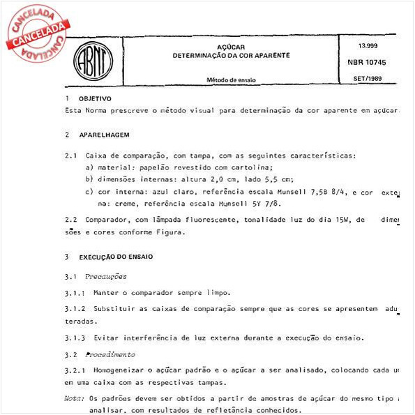 Açúcar - Determinação da cor aparente