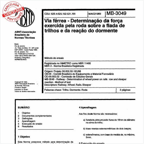 Via férrea - Determinação da força exercida pela roda sobre a fiada de trilhos e da reação do dormente