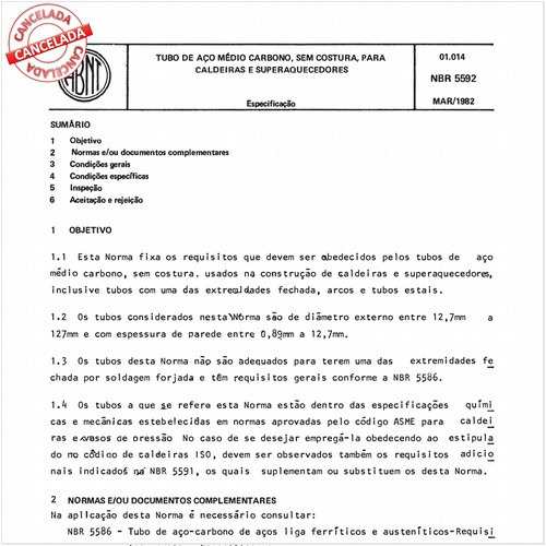 Tubo de aço médio carbono, sem costura, para caldeiras e superaquecedores