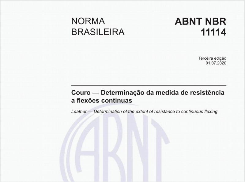 Couro — Determinação da medida de resistência a flexões contínuas