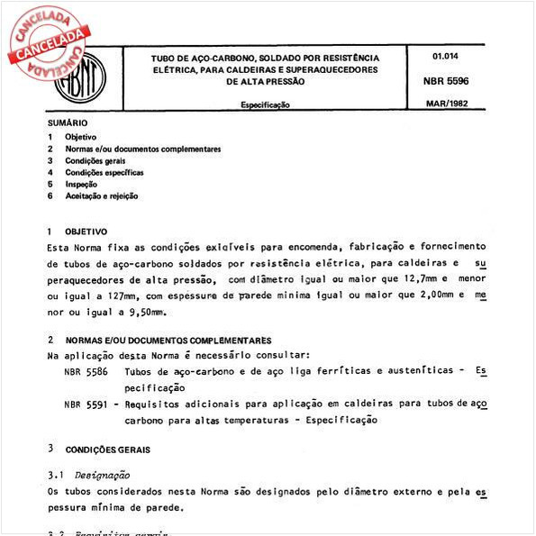 Tubo de aço-carbono, soldado por resistência elétrica, para caldeiras e superaquecedores de alta pressão