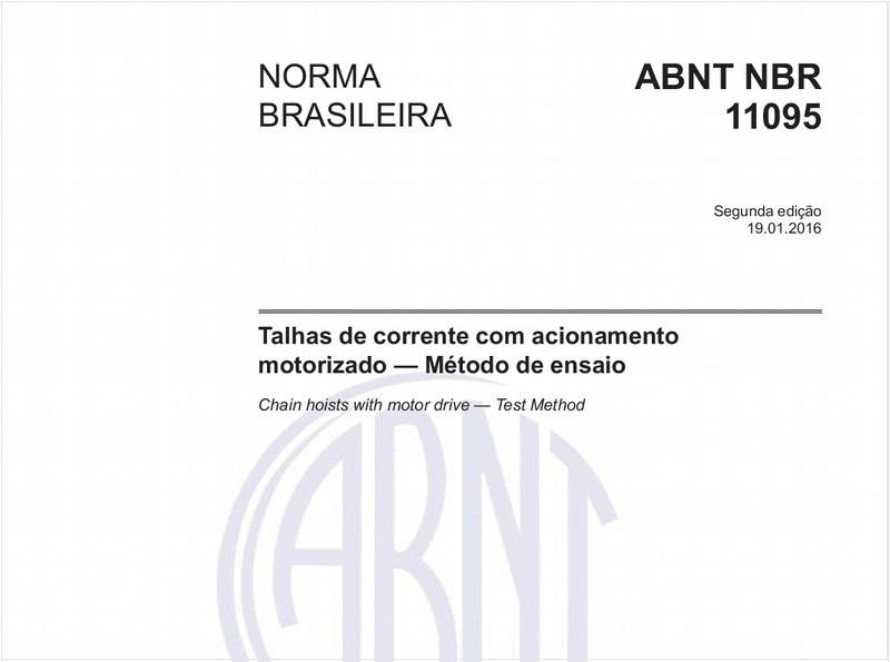 Talhas de corrente com acionamento motorizado — Método de ensaio