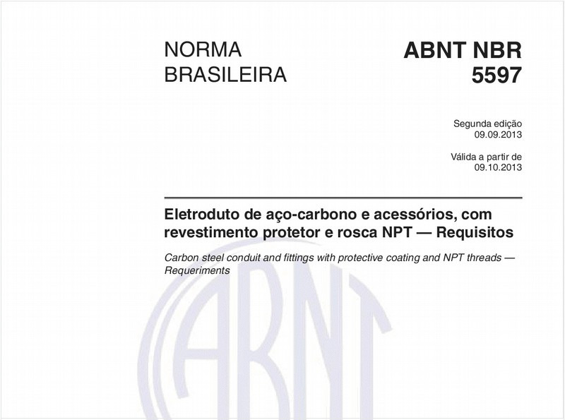 Eletroduto de aço-carbono e acessórios, com revestimento protetor e rosca NPT — Requisitos