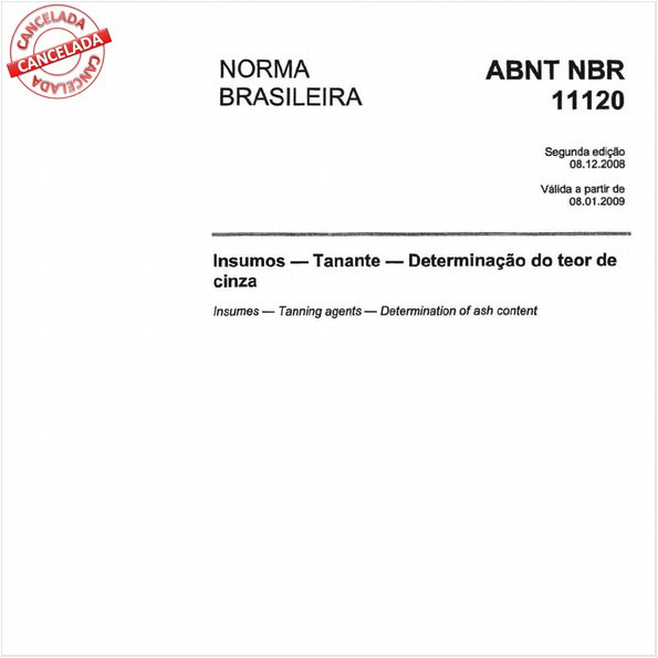Insumos - Tanante - Determinação do teor de cinza