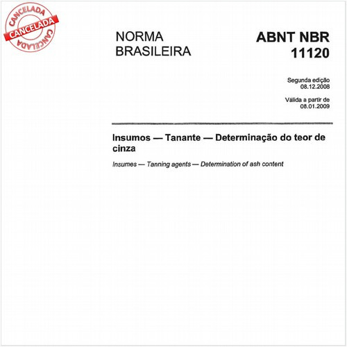 Insumos - Tanante - Determinação do teor de cinza