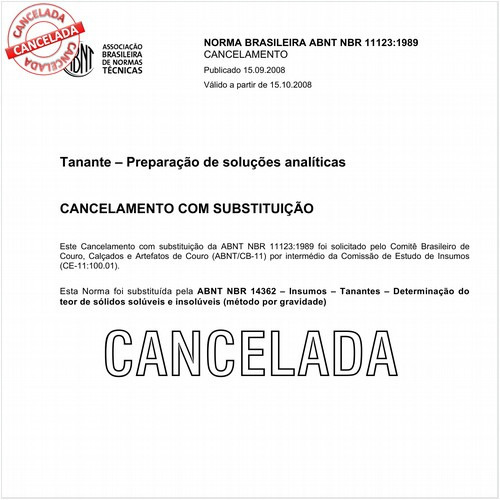 Tanantes - Determinação do teor de sólidos insolúveis