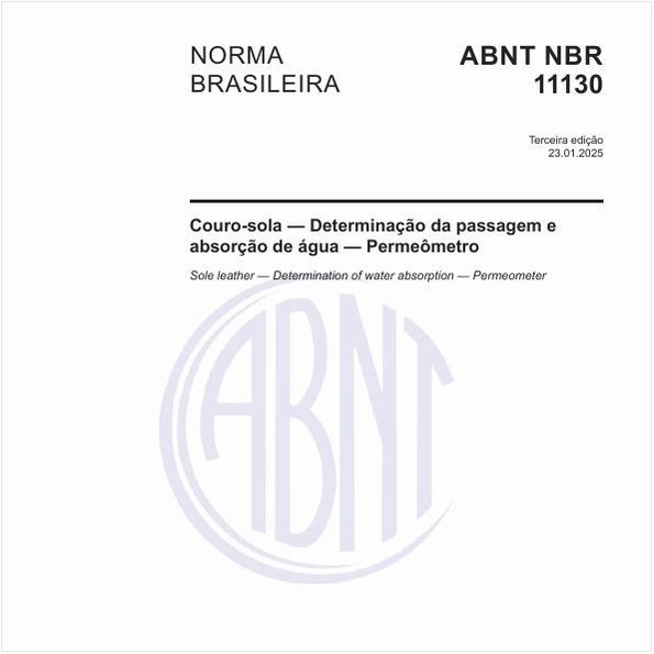 Couro-sola — Determinação da passagem e absorção de água — Permeômetro